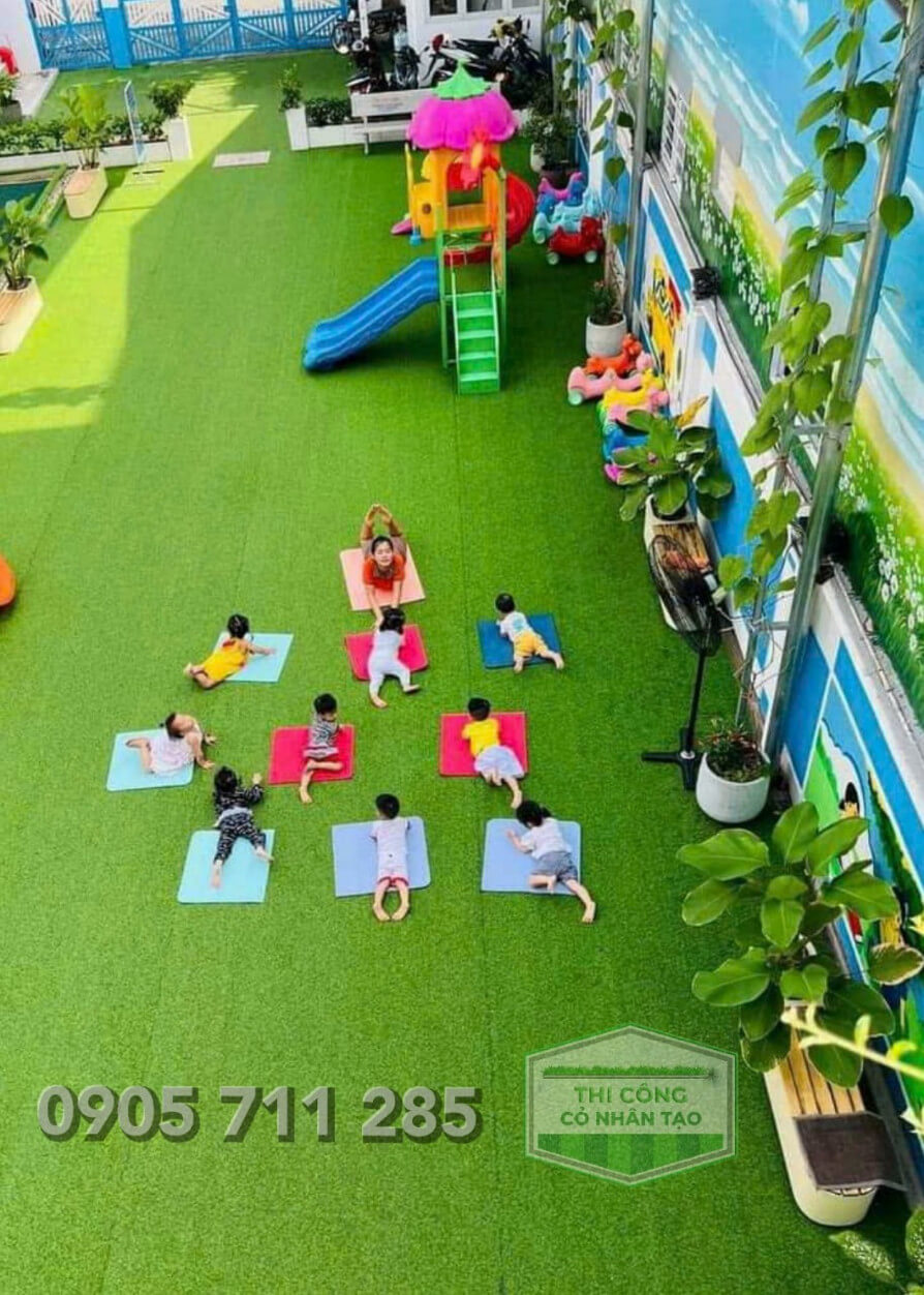 Thi Công 300m2 Cỏ Nhân Tạo Trường Học Tại Đồng Nai