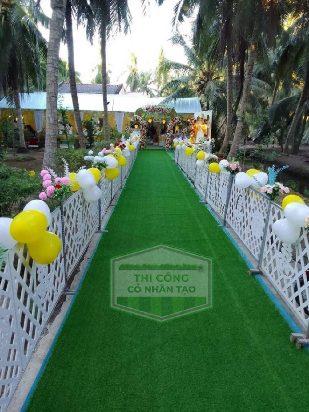 Thảm cỏ nhân tạo trải rạp cưới giá rẻ - chất lượng